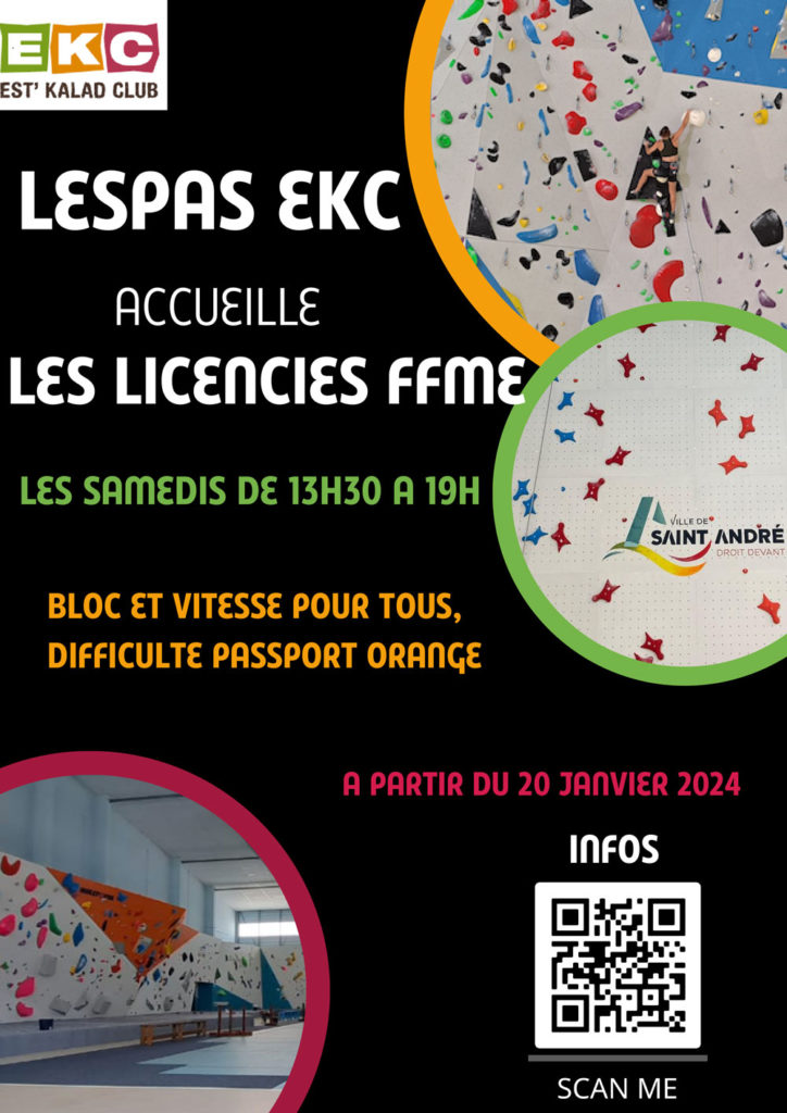 OUVERTURE DE LESPAS EKC AUX LICENCIES FFME